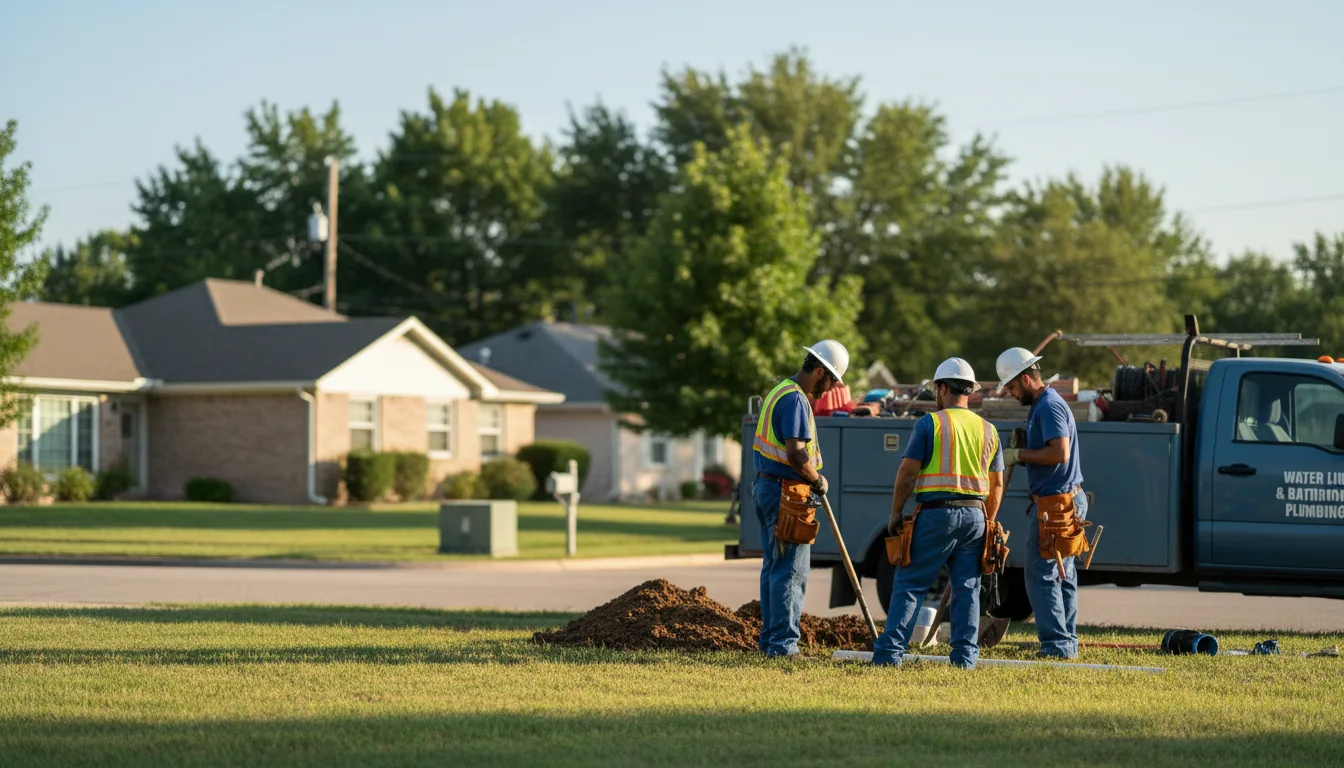 Residential water line and bathroom plumbing service in Rozel, KS